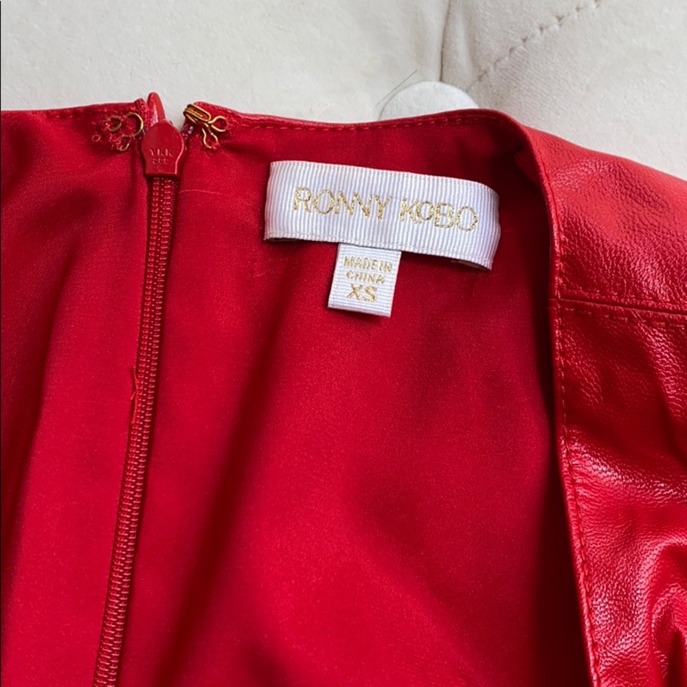 Ronny kobo giulia vegan leather red long sleeve - Picture 6 of 7
